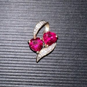 Two Hearts Gold Pendant